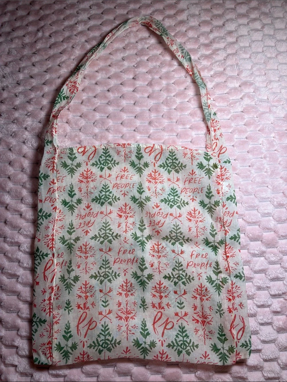 Free People Green & Red Print Tote